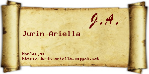 Jurin Ariella névjegykártya